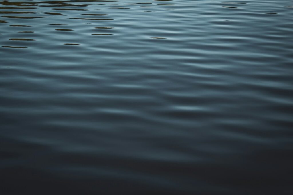 A calm, still body of water